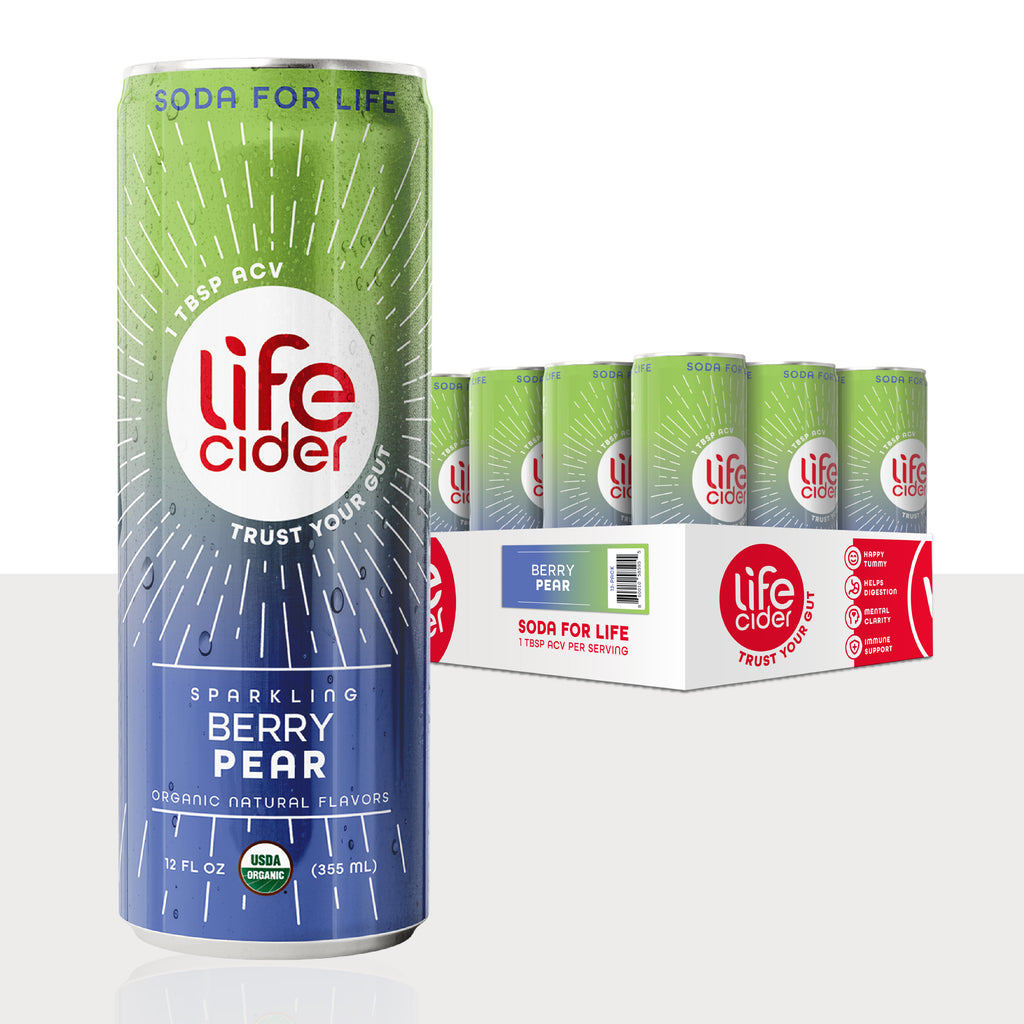 Life Cider Pera y Bayas – Bebida funcional | Paquete de 12