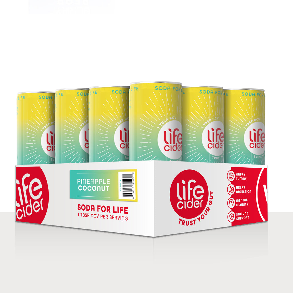Life Cider Piña y Coco – Bebida funcional | Paquete de 12