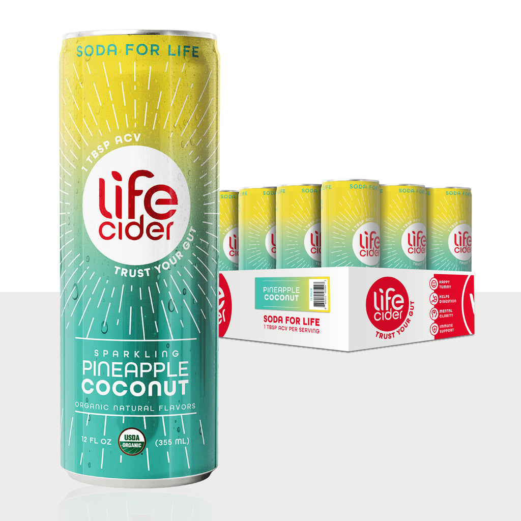 Life Cider Piña y Coco – Bebida funcional | Paquete de 12