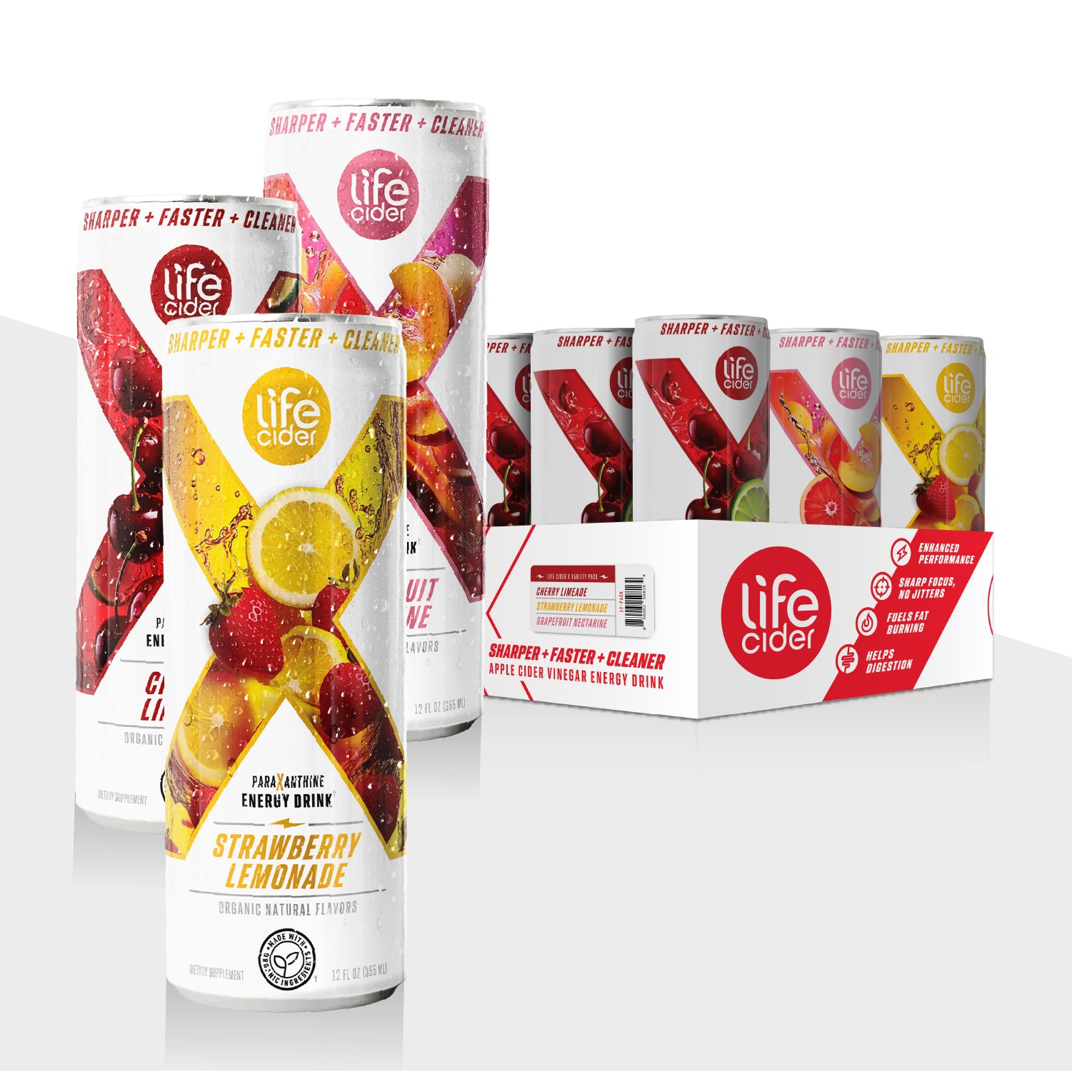 Life Cider X - Bebida Energética caja Mixta | Paquete de 12