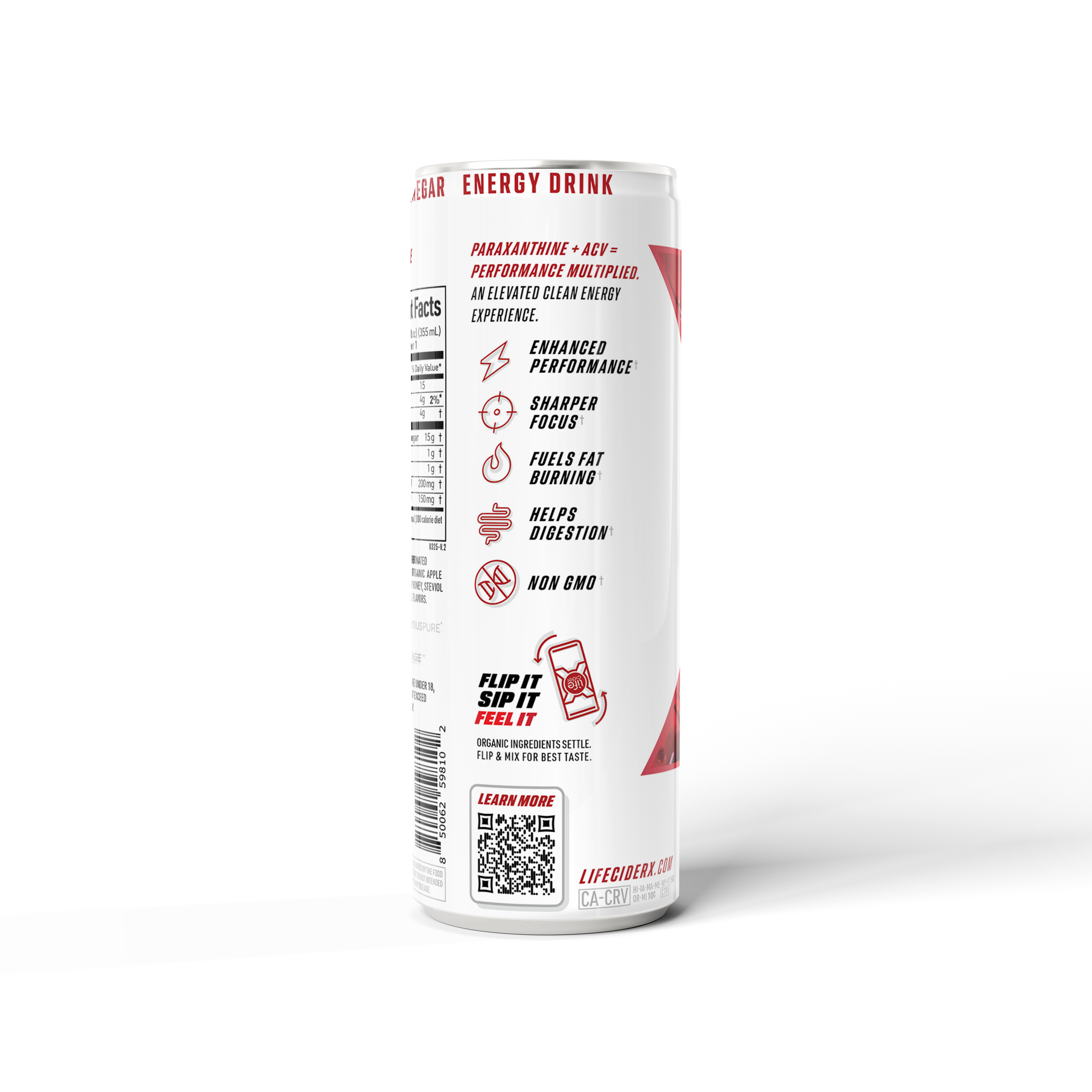 Life Cider X - Bebida Energética sabor Limonada de Cereza | Paquete de 12