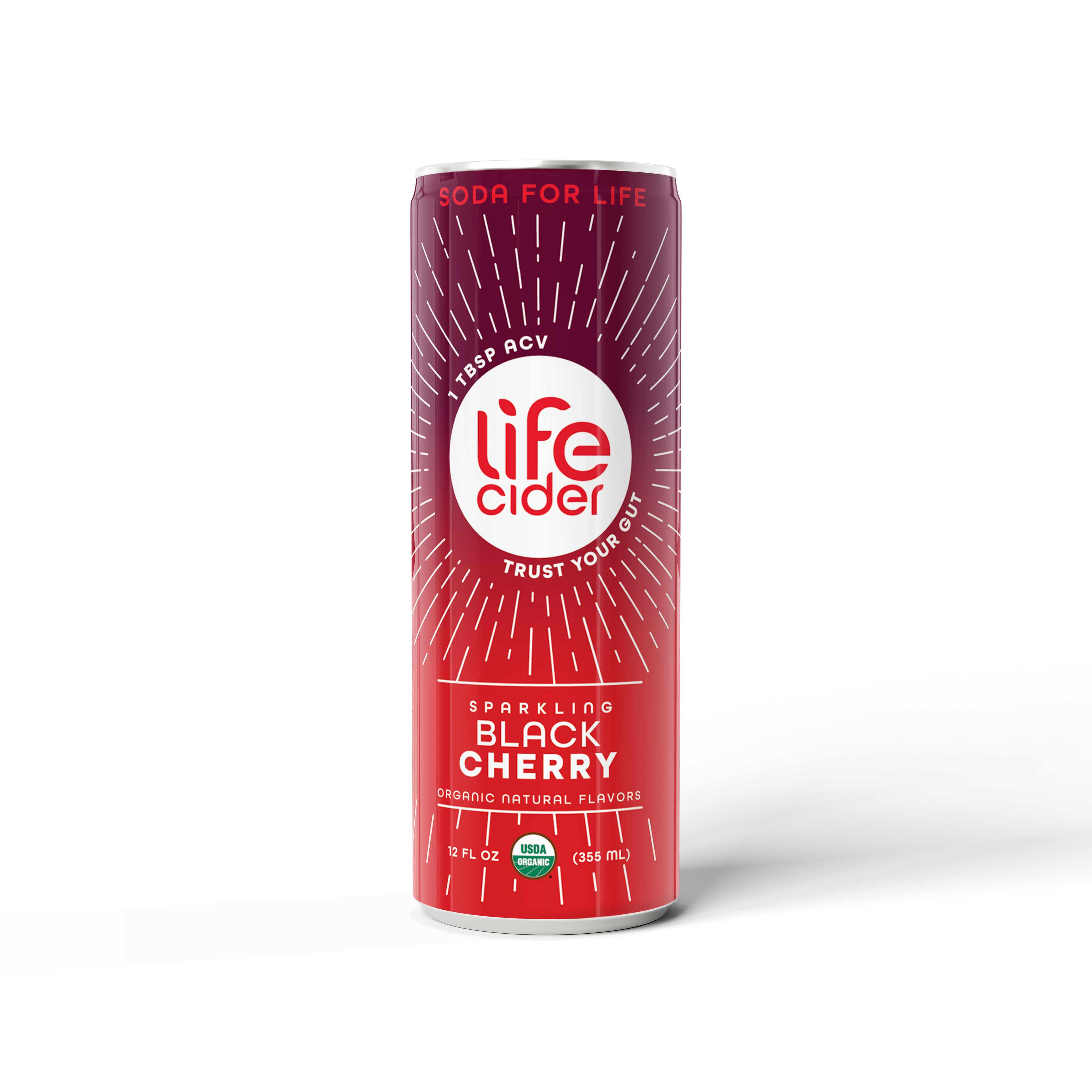 Life Cider Cereza Negra – Bebida funcional | Paquete de 12