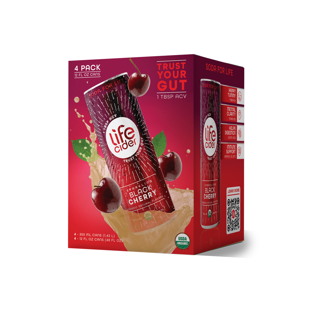 Life Cider sabor Cereza Negra | Paquete de 4